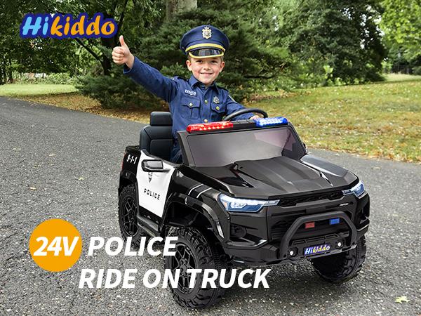 Hikiddo 12V/24V 10Ah Ride on Toy Truck, 4WD 2 Seater Kids Electric Cars for Girl Boy w/ Remote, 4x200W Motor