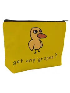 Got Any Grapes Large Capacity Makeup Bag Cosmetic Storage Bag - Funny Dank Meme Pouch for Cosmetics, Charging Cables & Small Essentials | Humorous Gag Gift for Him, Her, Bestie, Colleague on Christmas, Birthday, Valentine's Day | Travel Accessories