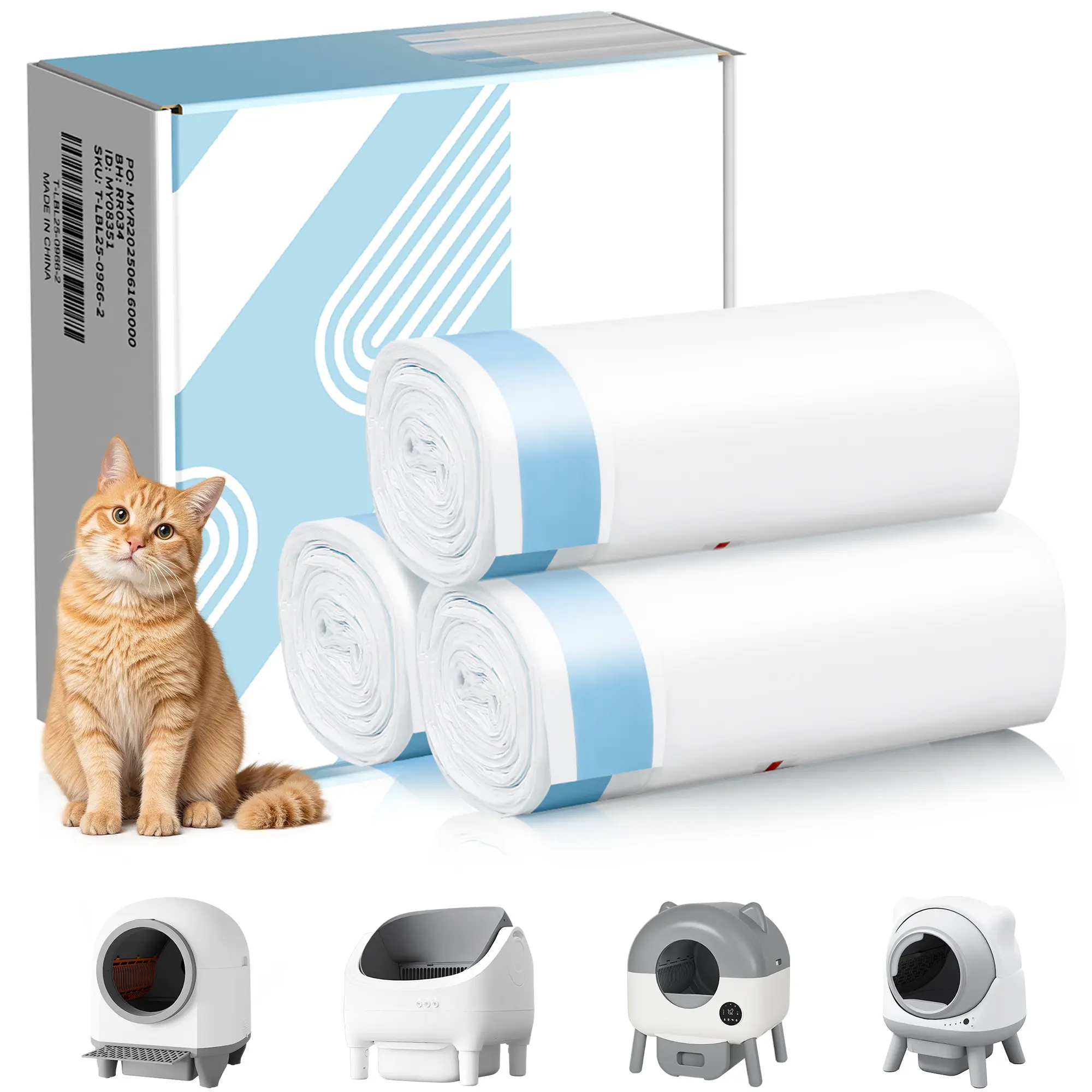 Warcat Heavy-Duty Drawstring Cat Litter Liners 45 Count Leak-Proof Waste Bags for Automatic Litter Boxes Rip-Resistant Plastic #TikTokShopDealsforYouDays #DealsForYouDays