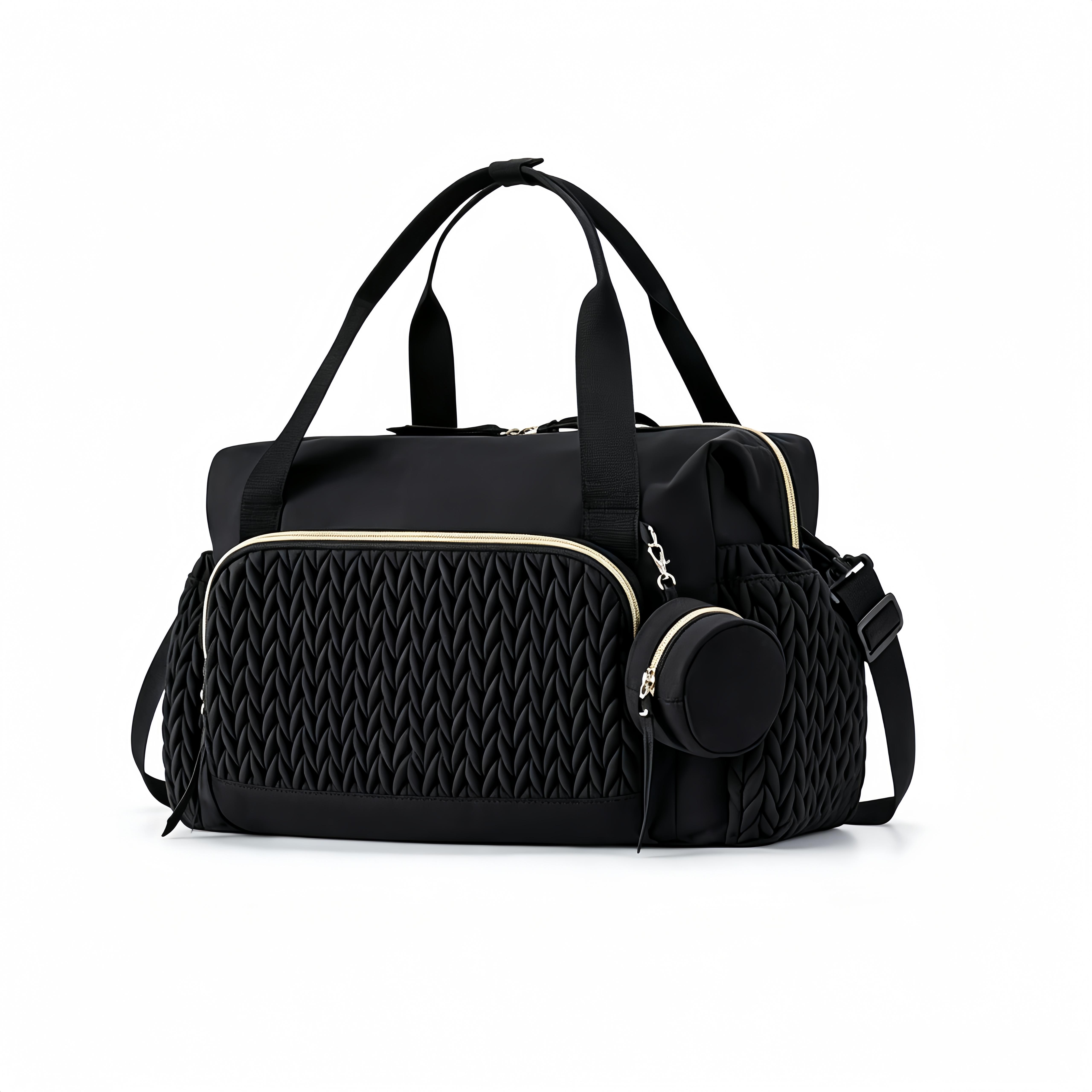 Unisex Expansible Neutral Style Tote Bag - Crossbody Strap, Zip Closure, Short-Term Business Travel, Lightweight Hand Carry, Fitness Mailman Storage Option