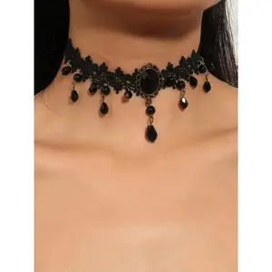 Women's Elegant Rhinestone Decorated Choker, Gothic Style Exquisite Trendy, Fashionable Jewelry for Party & Daily Clothing Decoration, Fashionable Jewelry Accessories