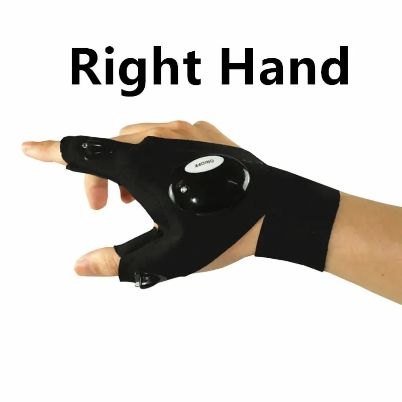 Fingerless LED Glove for Outdoors Summer Use High-Quality Cotton Waterproof Lightweight 19g Portable Illumination for Fishing Cycling Camping Hiking