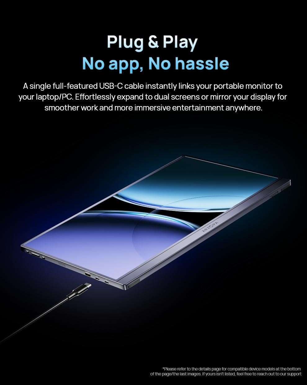 ARZOPA 16.1" 2.5K 180Hz Portable Gaming Monitor 107% sRGB 2560x1440 QHD 1080P Ultra Slim External Second Screen for Laptop PC PS5 Mac Xbox with Built-in KickStand & Dual Speakers