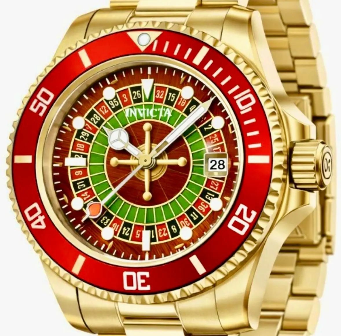 Invicta Speedway Montecarlo Men's Casino Roulette Watch - 4 Options - WHITE AND BLACK & House of Cards  - 39.5mm