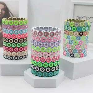 Bohemian Enamel Medallion Bracelet Adjustable Elastic Band with Artisan Style Unique Women's Jewelry Gift Box Packing