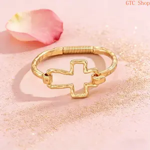 Cute Cross Design Bangle Bracelet – Trendy Fashion Jewelry for Women, Exquisite All-Match Style, Perfect for Daily Outfits, Parties & Casual Looks, Ideal Delicate Birthday Gift & Versatile Accessory