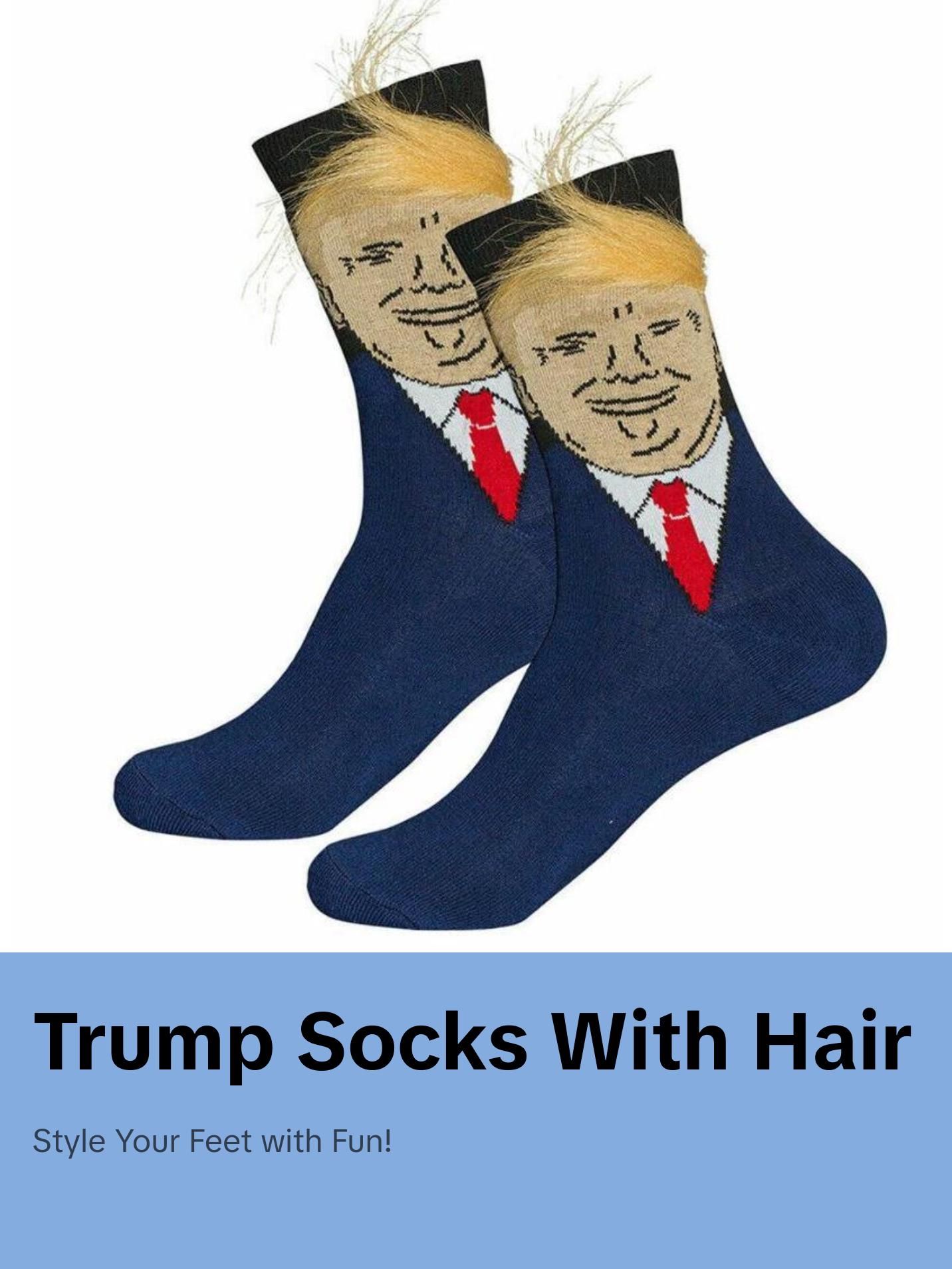 Trump Socks with Hair & Comb (Unisex) Trump Socks with Hair & Comb (Unisex)