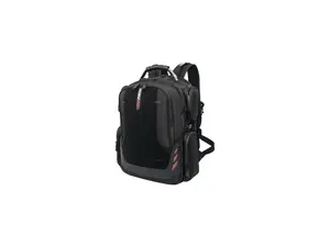 Mobile Edge - Core Gaming Checkpoint Friendly 18.4" Backpack w/Velcro Front Panel - Black with Red Trim