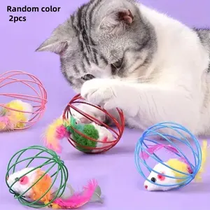 Interactive Cat Toy with Real Feather Tail, Endless Fun, Durable Fabric Material, No Batteries Needed, Perfect for Cats