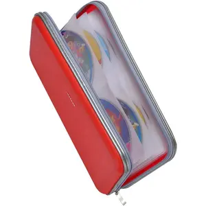 72 Capacity Heavy Duty CD DVD Blu-ray Media Case Storage Holder Organizer Wallet (Red)