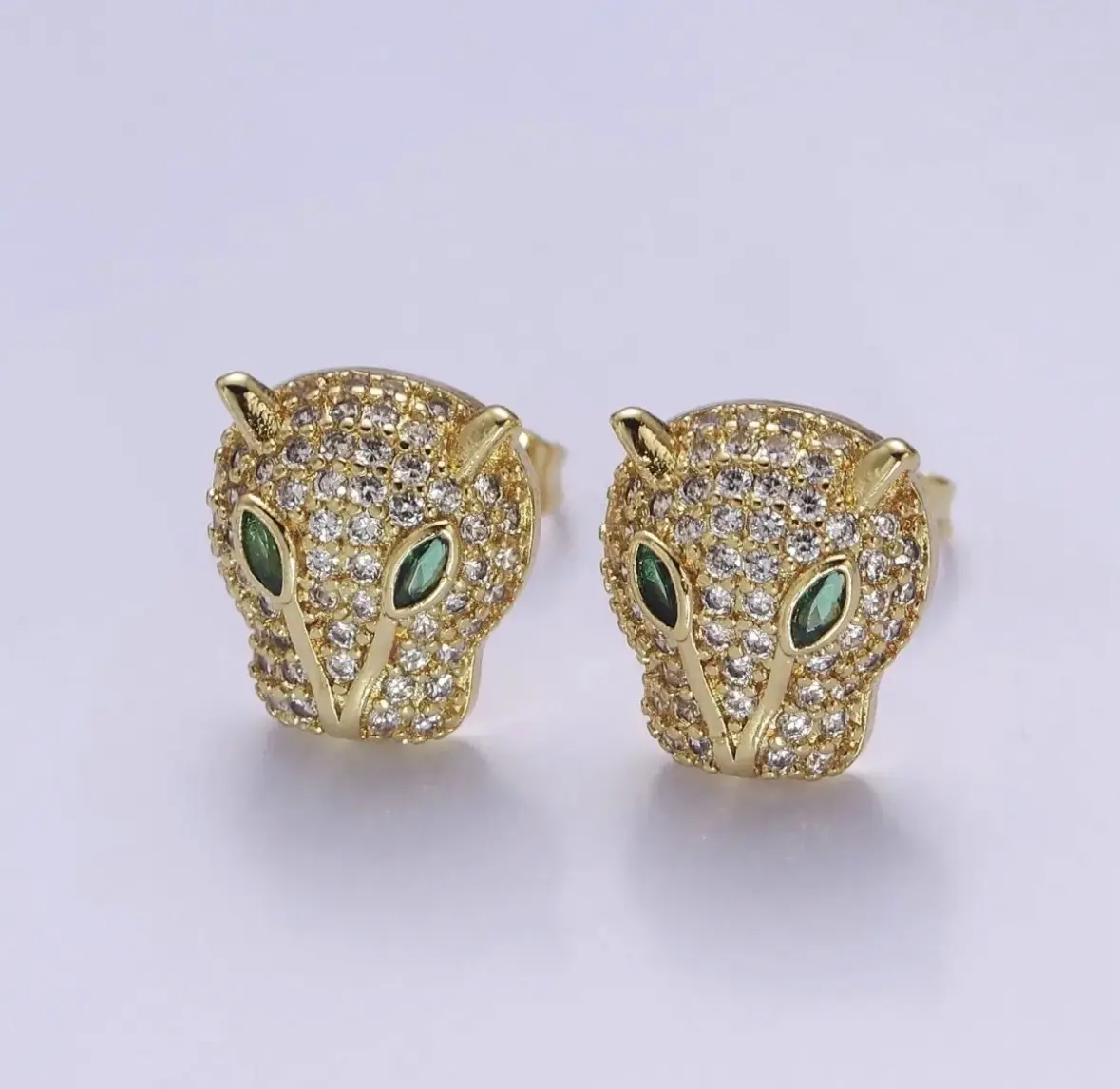 Crystal Leopard Stud Earrings