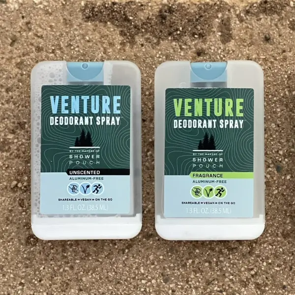 Venture Deodorant Spray | Aluminum Free & Sprayable | Vegan | Ideal Travel Deodorant for Him & Her | ShowerPouch