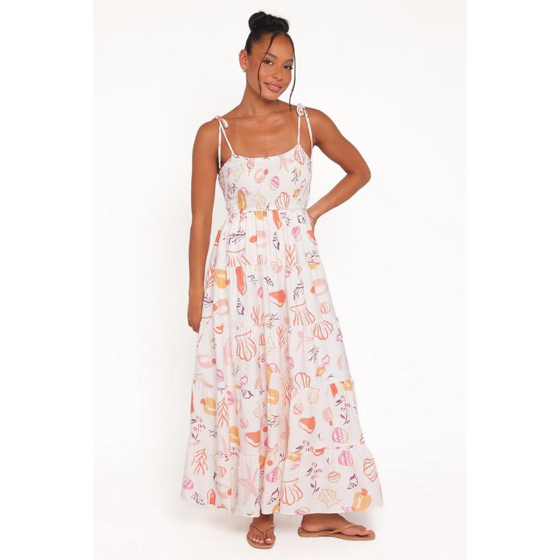 Bairbre Maxi Dress - Pink Beach Print