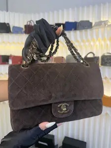 Pre-owned CHANEL Vintage Suede Medium Classic double Flap Bag