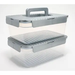 LocknLock Set of 2 Wave Rectangle Storage Set w/ Handle Lids