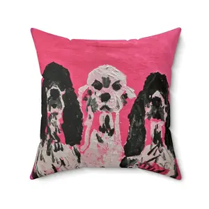 "3 dogs" Pillow