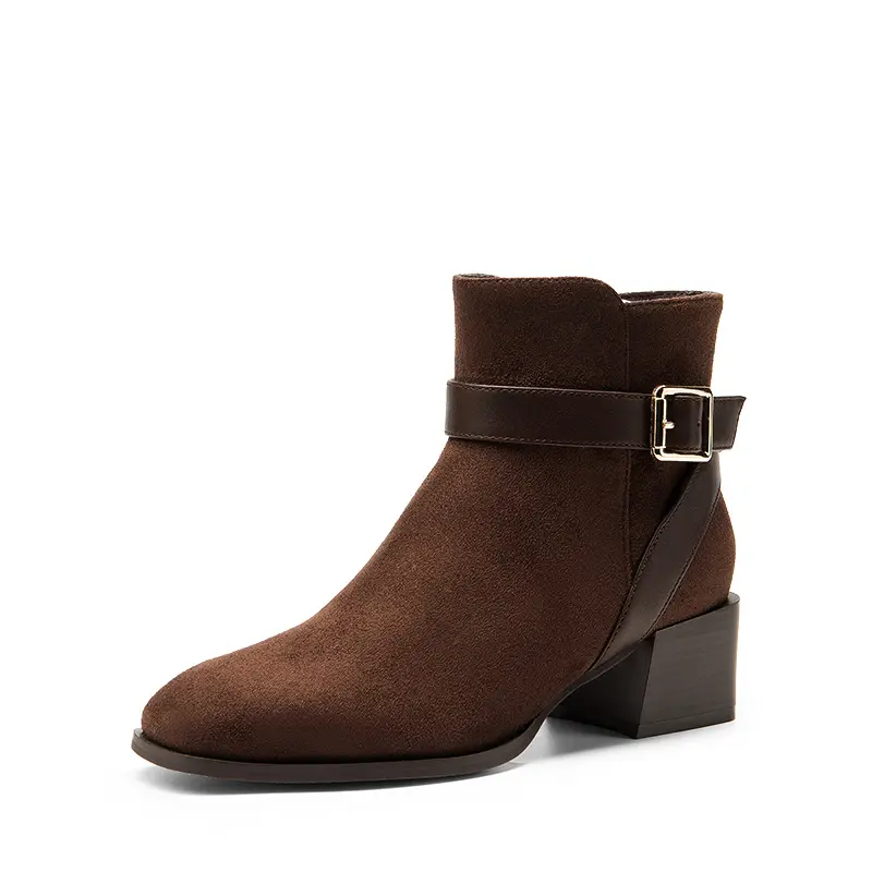 Dream Pairs Boots for Women, Stylish Low-Heel Lace-Up Footwear with a Round Toe for Daily Walking, Chunky, Ankle Boot, Daily Wear, Casual, Low Heel (1-3 Cm)