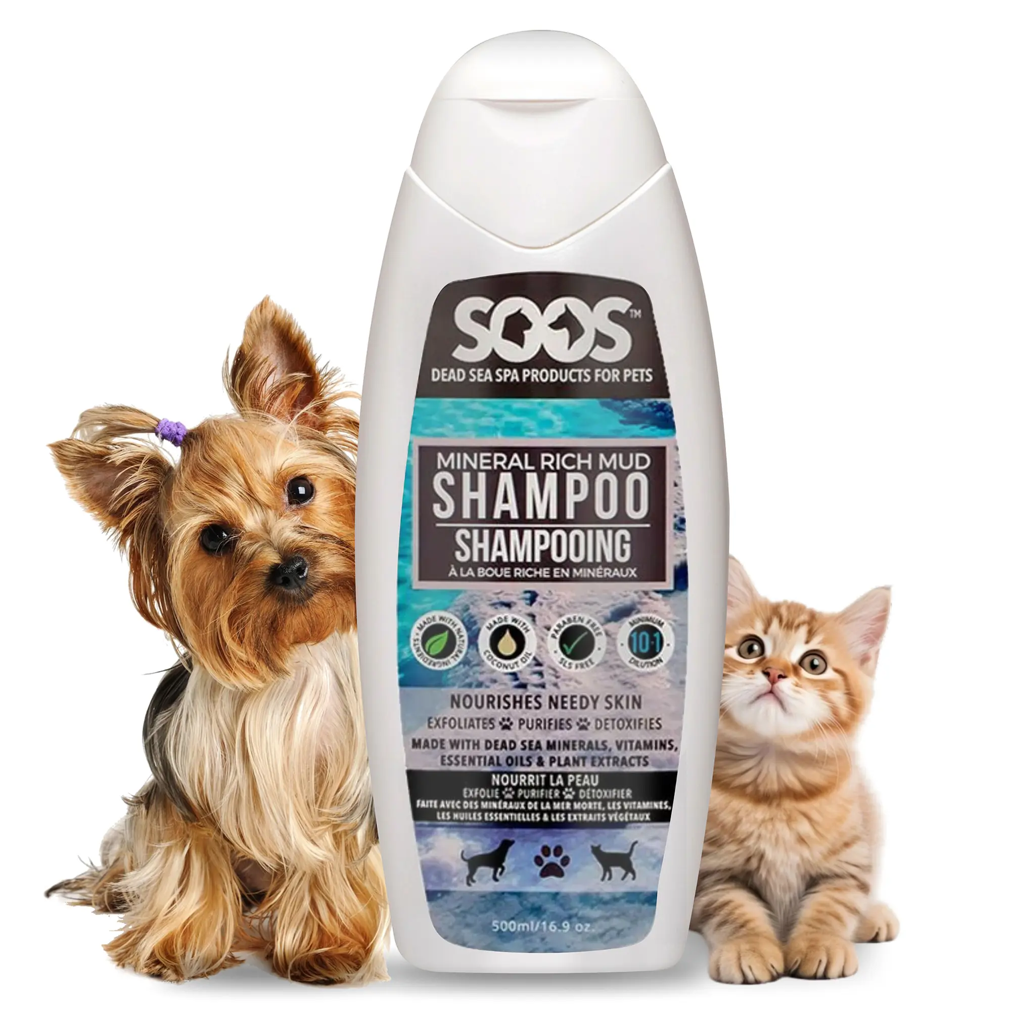Soos Pets Natural Dead Sea Mineral Rich Mud Pet Shampoo For Dogs & Cats