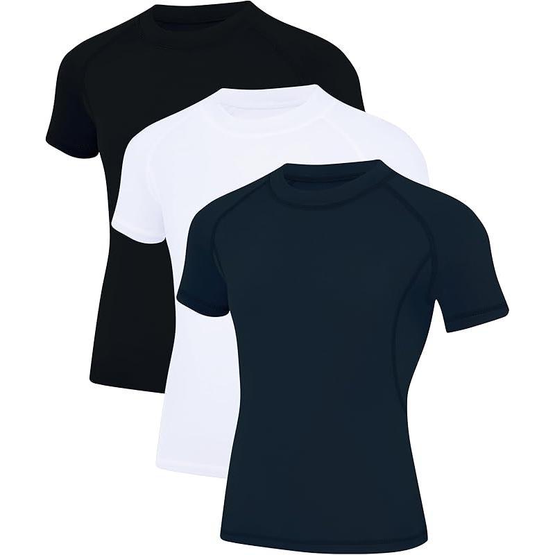 3 pieces Youth Boys Compression Shirt Short Sleeve Kids Quick Dry Base Layer Undershirt Basketball Athletic T-Shirt Retro Style Summer Men's 3 pieces Youth Boys Compression Shirt Short Sleeve Kids Quick Dry Base Layer Undershirt Basketball Athletic T-Shirt Retro Style Summer Men's