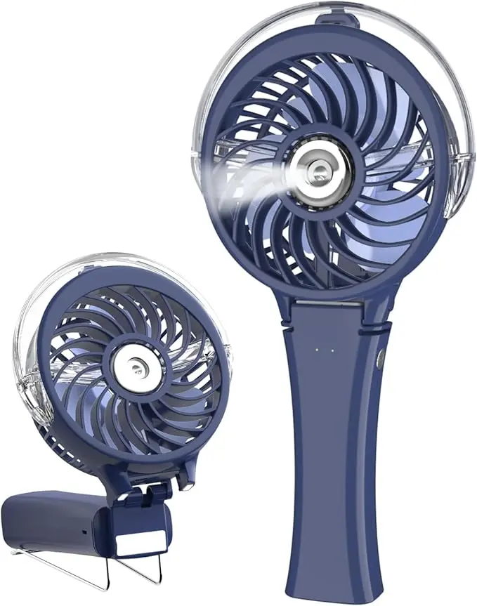 Upgraded Portable Handheld Misting Fan, Rechargeable Personal Mister Fan, Spray Water Mist Fans, Mini Cooling Hand Fans for Summer Beach Travel Concerts, Gifts for Women(Royal Blue)