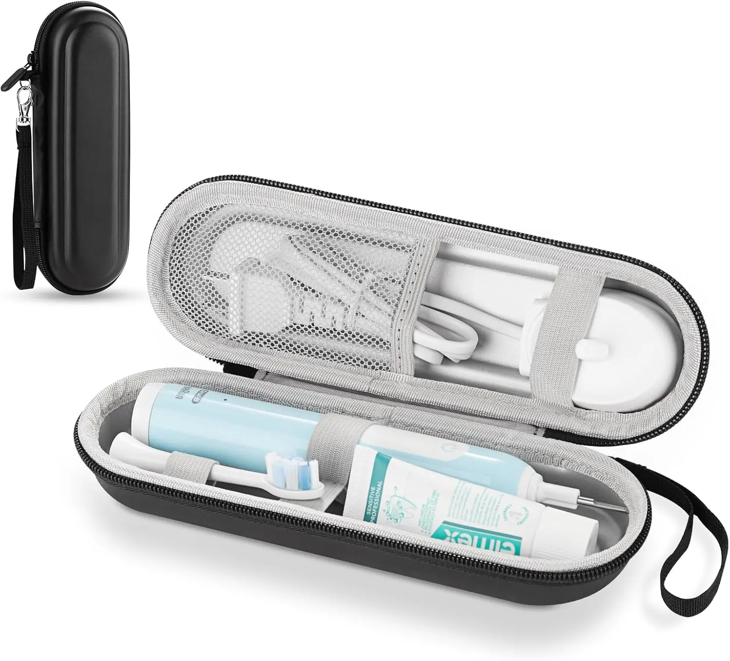 Travel Case for Oral B/Oral-B Pro 1000 1500 5000 7000 & Philips Sonicare 4100 1100 5300 5100 6100/iO Electric Toothbrush, Hard Protective Storage Bag (Black)