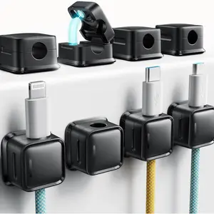 Cord Organizer Holder, 8 Pack Magnetic Desk Cable Clips, Strong Adhesive Wire Holder for Phone Charger Cord, Keep Desk Tidy