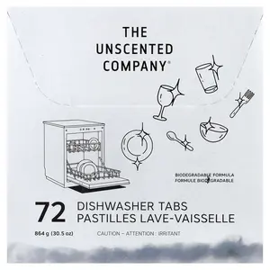The Unscented Company Dishwasher Tabs, 72 Tabs, 30.5 oz (864 g)