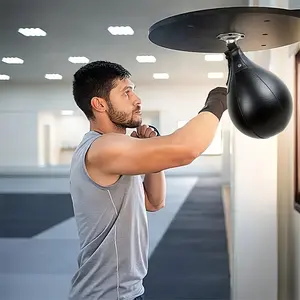 Faux Leather Pear-Shaped Speed Ball, Boxing Equipment for Indoor Training, Boosts Boxing and MMA Agility, Versatile Gym Gear with Mounting Accessories