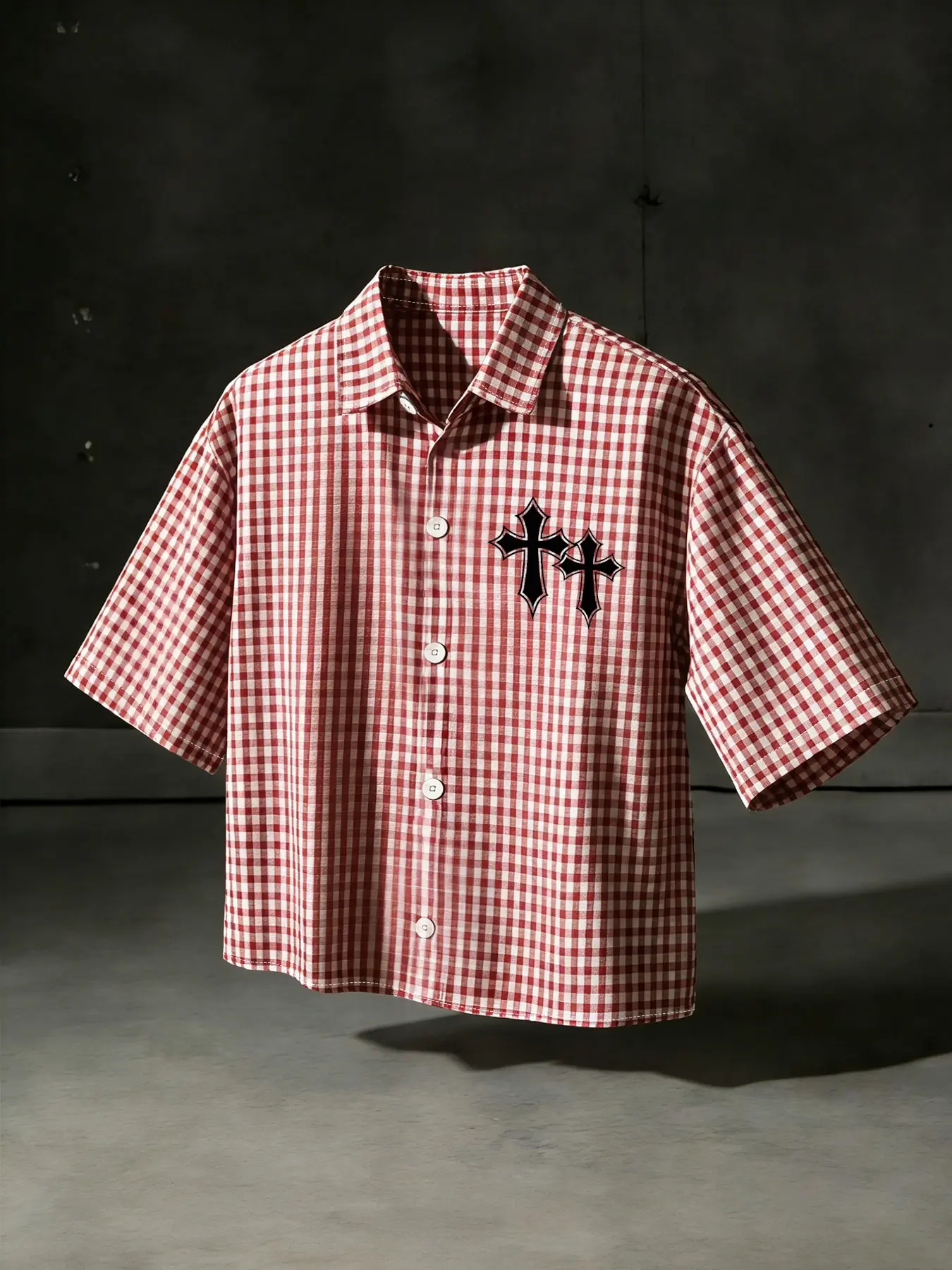Men's Short Gingham Print Plaid Checkered Sleeveless Shirt, Fashion Casual Top for Daily Wear, Cross Pattern Design, Comfortable Fit, Casual Wear Clothing