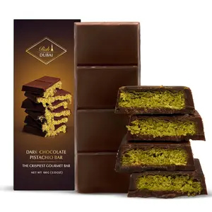 NEW - Rah Dark Dubai Chocolate Bar Pistachio, 3.5oz - 100g, Gourmet Chocolate Bar  Dubai Dark Chocolate Bar Pistachio  Crunchiest Kataifi Delight Perfect for Sharing