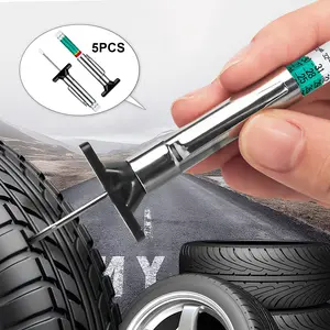 5 Counts 25mm Car Tire Tread Depth Gauge, Accurate Six-Sided Smart Color Efficient Coded Tire Tread Depth Measurement Tool Universal Meter Reads in MM 32nds, Professional Vehicle Tire Thread Checker Measure for Car, Motorcycle for Auto Semi Truck SUV  ﻿