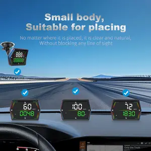 Hud Head-Up Display High-Definition Clear View Precision Speedometer GPS Compass Total Mileage Multifunctional Dashboard Universal Obd Projection