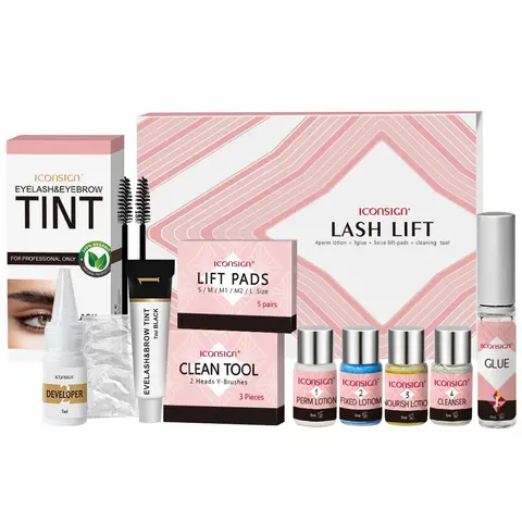 Eye Makeup Tool Set, 1 Box Eyelash Lift & Tint Kit, Eyelash Curling Tool, Eyebrow Tinting Tool, Professional Eyelash Kit for Women, Complete Eyelash Tools Set with Eyelash Brush, Includes Lash Tools and to Help Curl Lashes