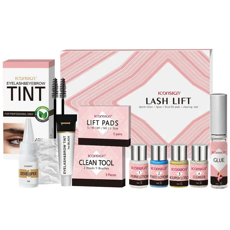 Eye Makeup Tool Set, 1 Box Eyelash Lift & Tint Kit, Eyelash Curling Tool, Eyebrow Tinting Tool, Professional Eyelash Kit for Women, Complete Eyelash Tools Set with Eyelash Brush, Includes Lash Tools and to Help Curl Lashes