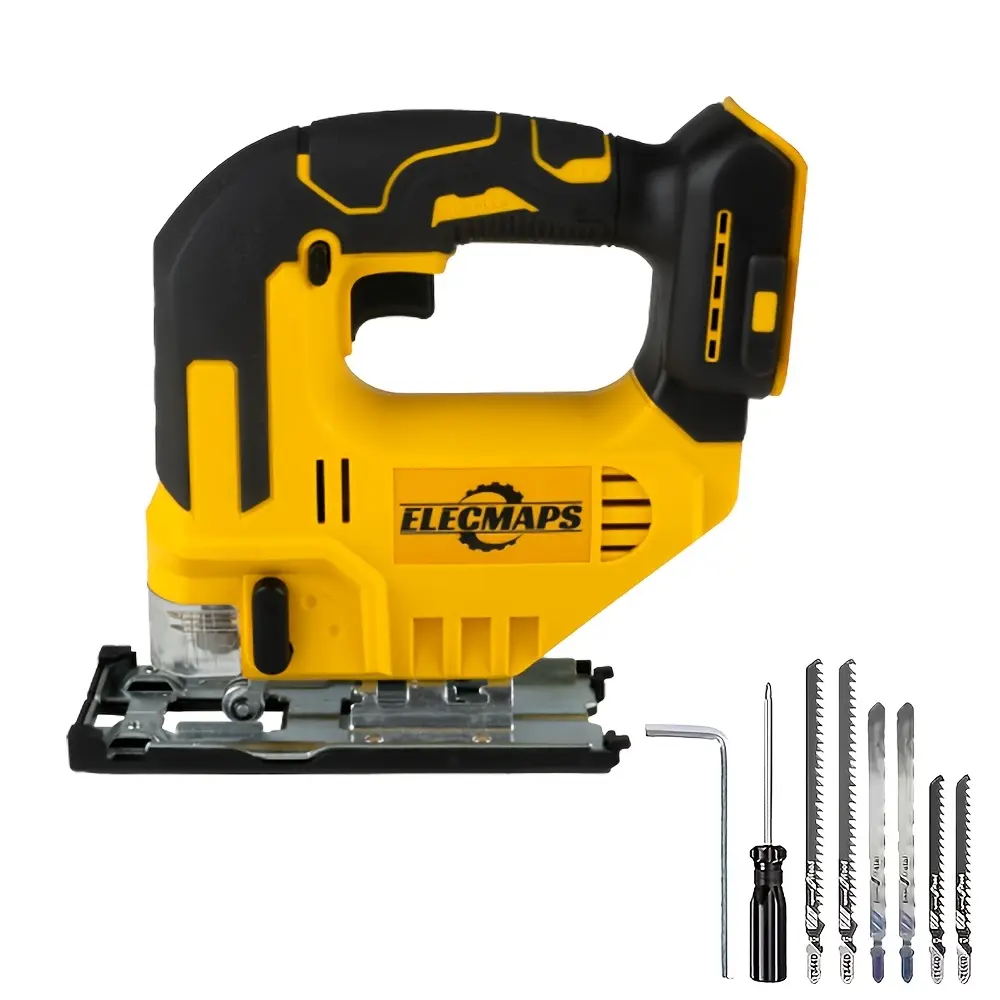 Brushless Jig Saw, Cordless Jigsaw Tool  For Straight/Curve/Bevel/Circle Cutting, 0°-45° Bevel Cuts, Durable Construction, Sleek Tool Design, Perfect Gift For Men & Fathers, Construction Work