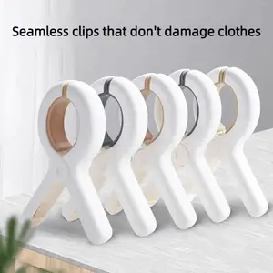 5 PCS Seamless clothes clips, large clips for drying quilts, socks, windproof clothes, sheets, and blankets, plastic clips.