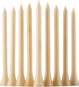 100PCS Bamboo Golf Tees 3-1/4” | Durable Biodegradable Golf Tees Reduce Friction & Side Spin | Stable Performance Wooden Golf Tees