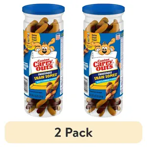 (2 pack) Canine Carry Outs Snausages Snaw Somes! Chewy Dog Treats, Beef & Cheese Flavor, 9.75 Ounces