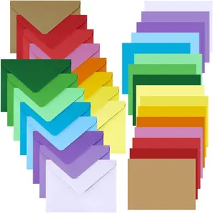 160 Sets 16 Colors Contour Flap Envelopes & Blank Single Panel Cards for Wedding, , Graduation  &