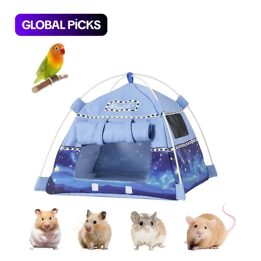 Hamster Mini Camping Tent Hideout, Syrian Hamster Tent House, No Assembly Required, Lightweight, Portable & Easy to Clean, Suitable for Mouse, Fancy Rat, Chipmunk & Mini Guinea Pig #GLOBAL PICKS