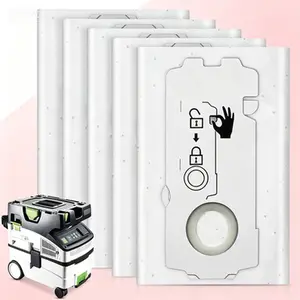 Vacuum Cleaner Filter Bags, 6 Pack 204308 CT Mini/Midi -2/5, Compatible with Festool CT MINI, CT MINI I, CT MIDI, CT MIDI I from 2019 Onwards, CTC MINI/MIDI and CT 15, Reusable Dust Collection Bags for Efficient Filtration, Universal Fit for Festool Mini