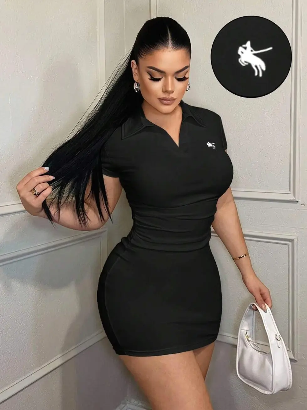 Rib-Knit Bodycon Mini Dress With Collar Ruched Details Slim Fit Short Sleeve Casual Wedding Dress - TikTok Shop Rib-Knit Bodycon Mini Dress With Collar Ruched Details Slim Fit Short Sleeve Casual Wedding Dress - TikTok Shop