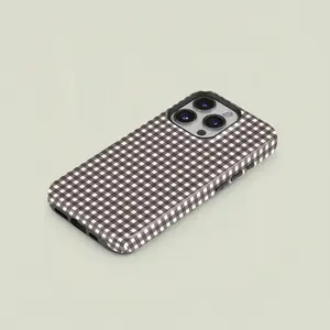 Deep Checkered Pattern Printed Phone Case, Shockproof Dual-Function Protective Cover for iPhone & Samsung Models Compatible with Samsung Galaxy S25