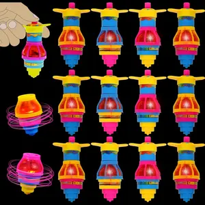 PowerTRC Spinning Tops for Kids, LED Light Up UFO Tops |   Bulk Party Favor Toys |   12 Pack Tops with Gyroscope for Parties, Birthdays, Or School Rewards
