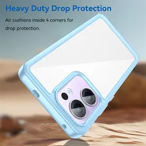 Oppo Reno 13a Japan Cph2699 Case, Shockproof Silicone Bumper, Air Cushion Clear Matte Back Cover, Hard Phone Case for Oppo Reno 13a 5g