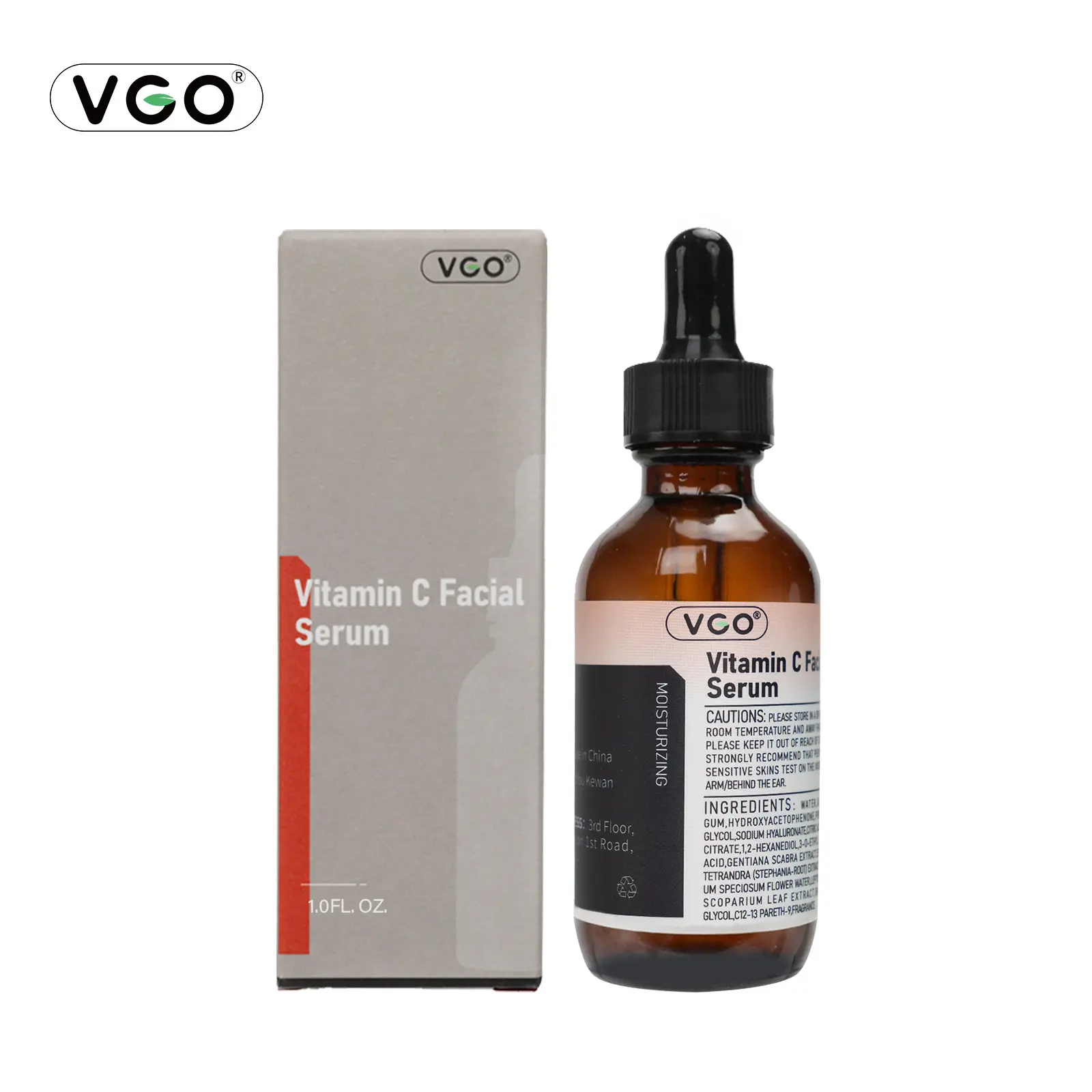 VGO Vitamin C Face Serum, Hydrating Serum with Vitamin C, Hyaluronic Acid, Vitamin E & More, Serum for Dullness, Balanced Complexion -B