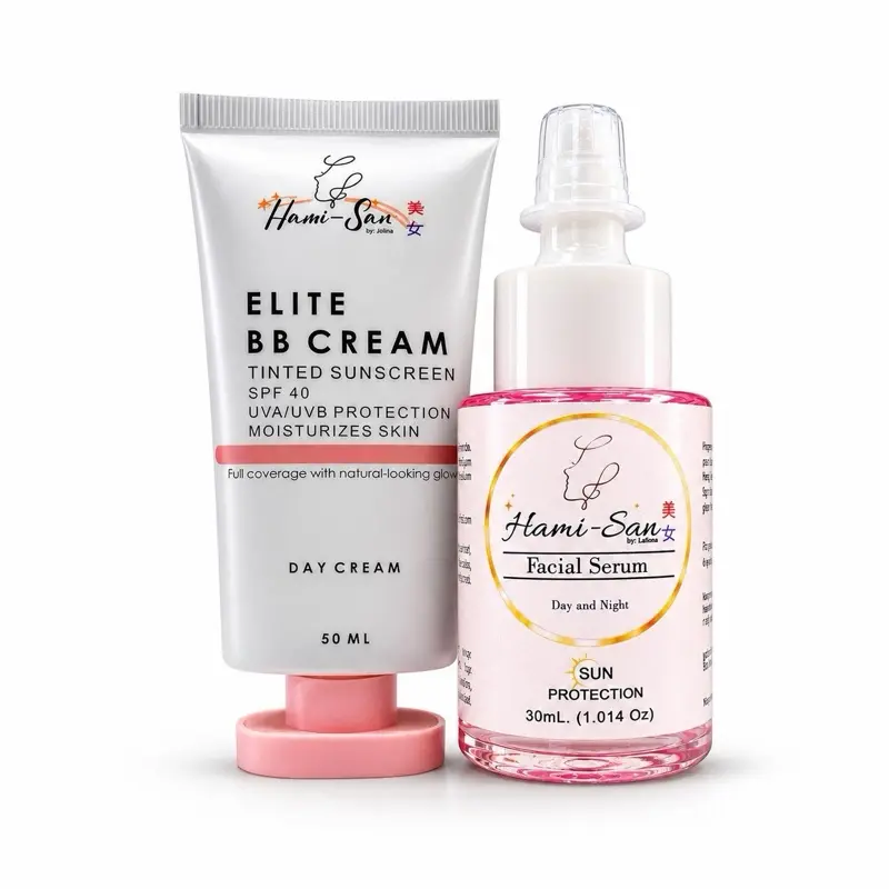 Hami-San Elite BB Cream SPF40 (50ml) DUO + Facial Serum (30ml) – Tinted Sunscreen with UVA/UVB Protection, Hydrating Coverage & Lightweight Daily Skin Care System