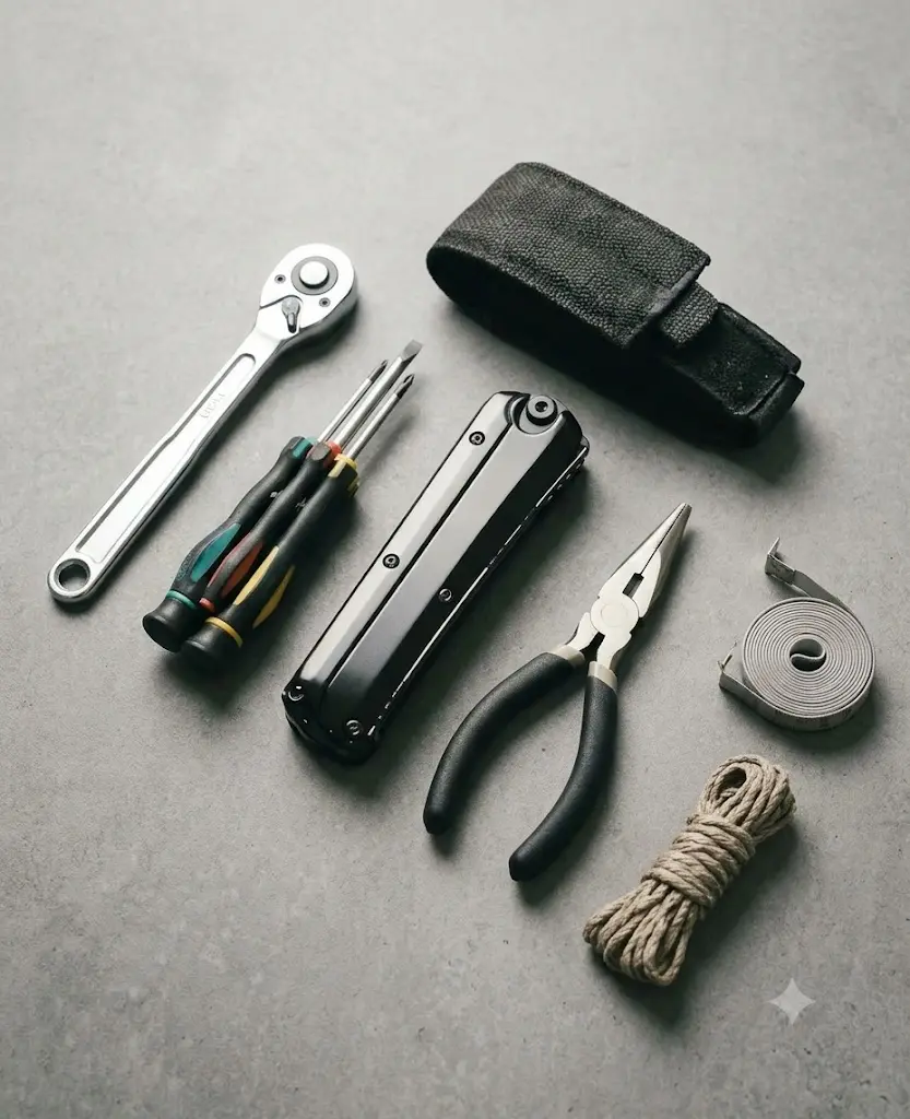 Compact Folding Multi Tool for Everyday Repairs, Portable Utility Tool with Carry Case