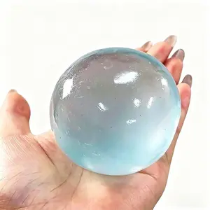Plush Slow-Return Blue Coconut Oil Handmade Squeeze Ball 6cm Round Malt Stress Relief Toy Ideal Gift for Holidays Fun Cute Birthday Present LY378