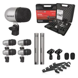 5 Core Drum Microphone Kit 7 Piece All Metal Drummer Instrument Mics Tom/Snare & Cymbals Set